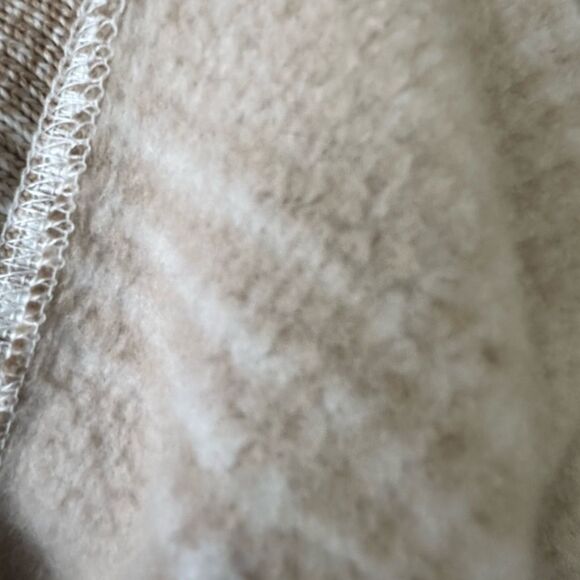 J.Crew Women’s Cowl Neck Plaid Fleece Lined Pullover Sweater L Beige Tan Check - Picture 7 of 7